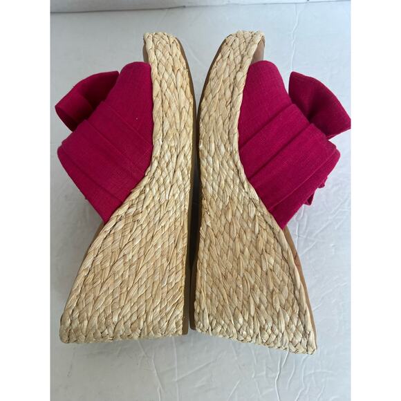 NWT BORN Adalia Hot Pink with Bow Slide Platform Slip On Sandals Size 9 - Picture 5 of 10